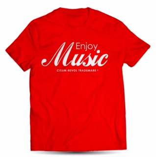 Enjoy Music Red Tee with White Print