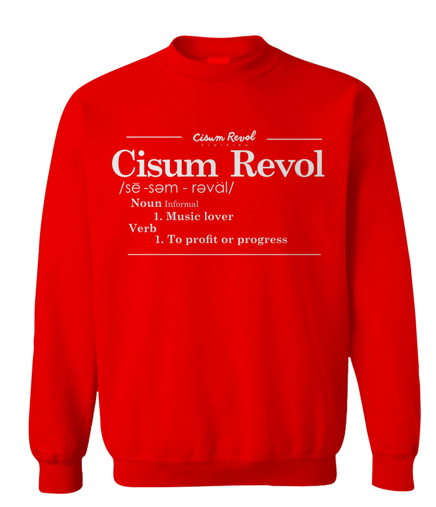 "DEFINITION" Red Sweatshirt with White Print