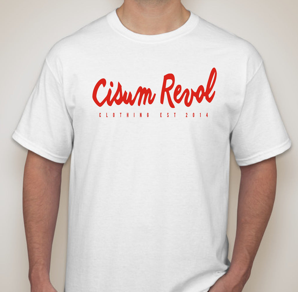 Cisum Revol Short Sleeve White Shirt w/ Red Print