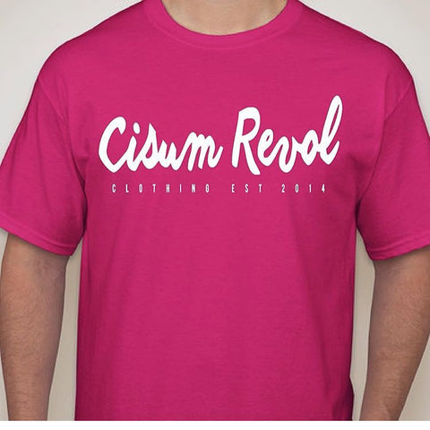 Cisum Revol Short Sleeve Pink Shirt w/ White Print