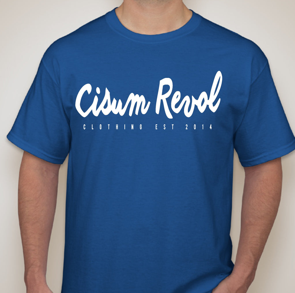 Cisum Revol Short Sleeve Royal Blue Shirt w/ White Print