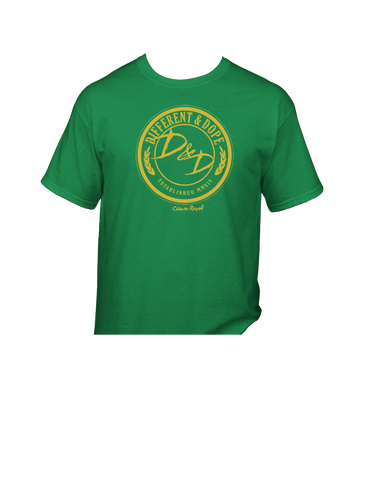 Different & Dope (D&D) Irish Green Tee with Gold Print