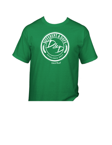 Different & Dope (D&D) Irish Green Tee with White Print
