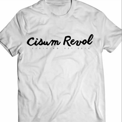 Cisum Revol White Short Sleeve T-Shirt w/ Black Print