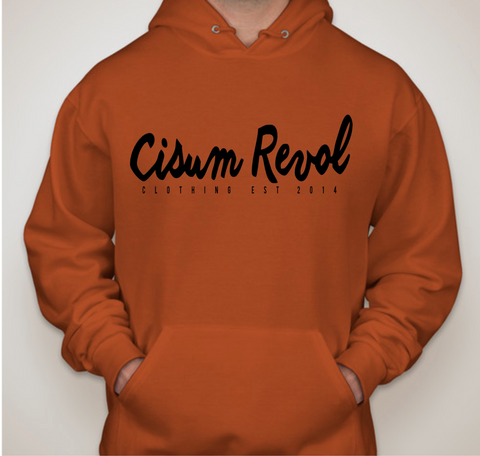Cisum Revol Orange Hoodie with Black Print