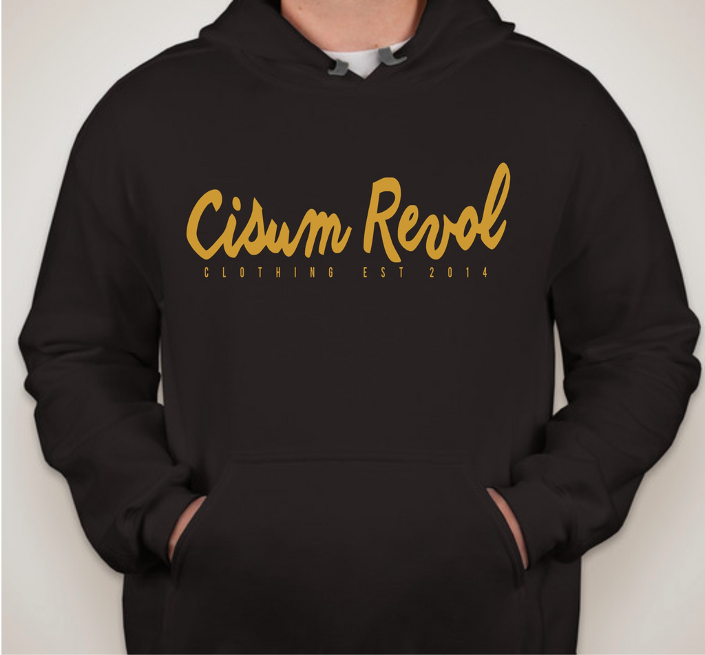 Cisum Revol Black Hoodie with Gold Print