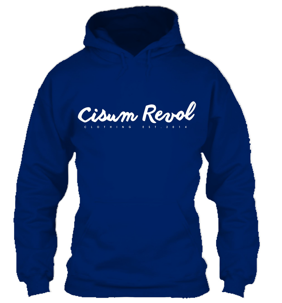 Cisum Revol Royal Blue Hoodie with White Print