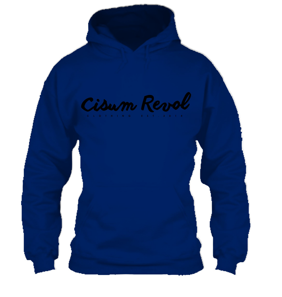 Cisum Revol Royal Blue Hoodie with Black Print