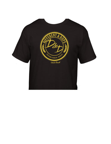 Different & Dope (D&D) Black Tee with Gold Print