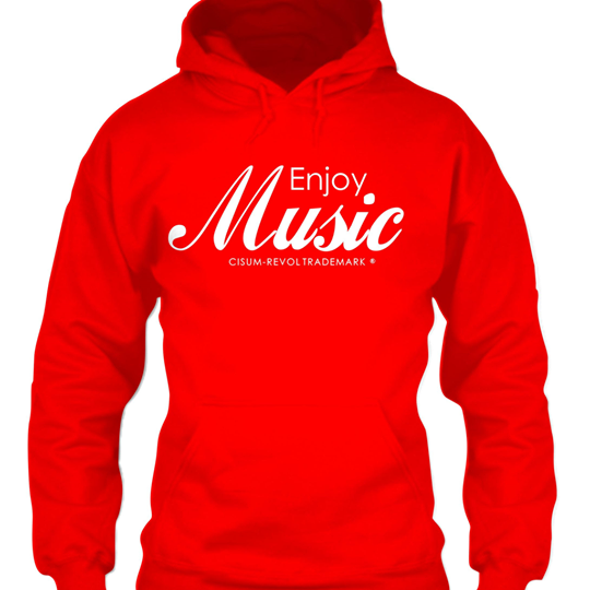 Enjoy Music Red Hoodie with White Print